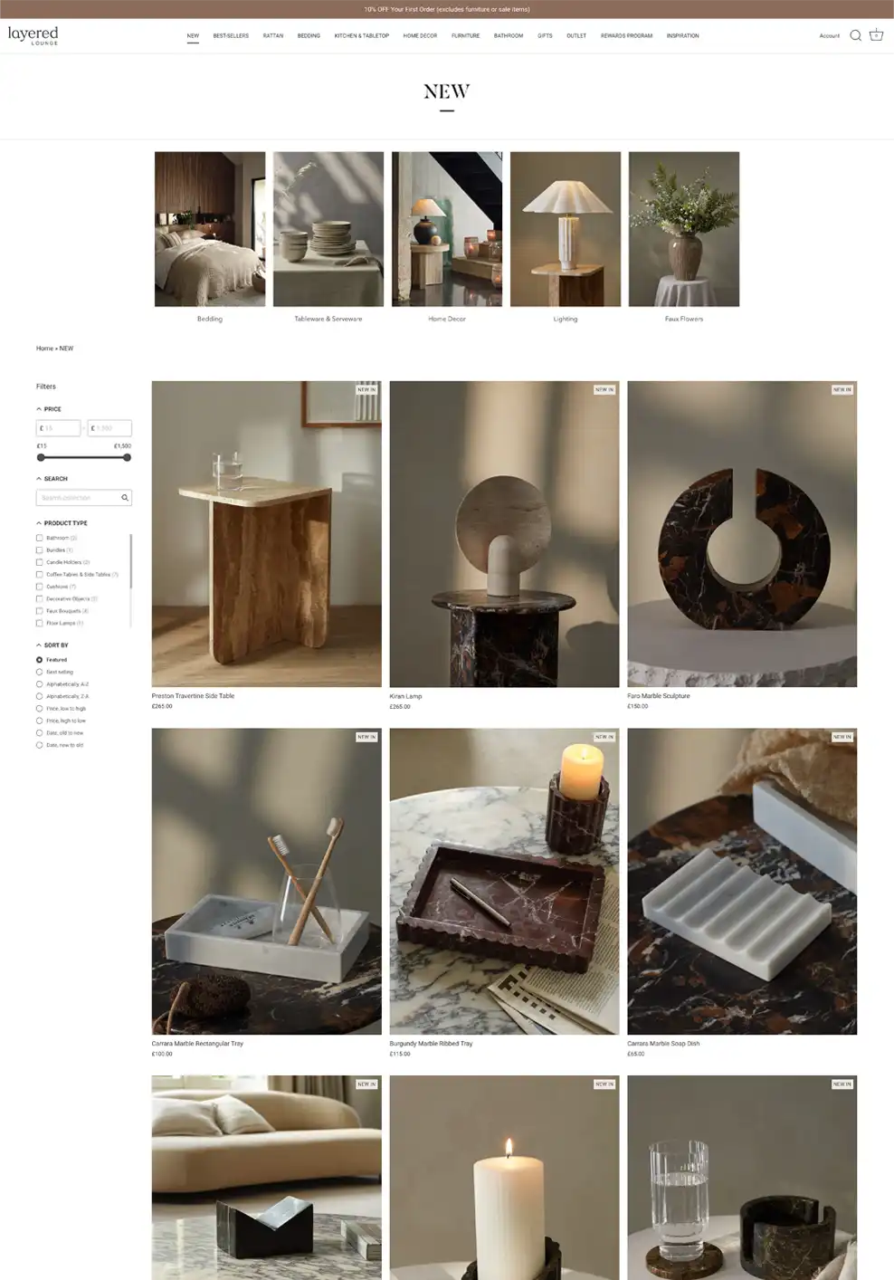 Layered Lounge Category Page